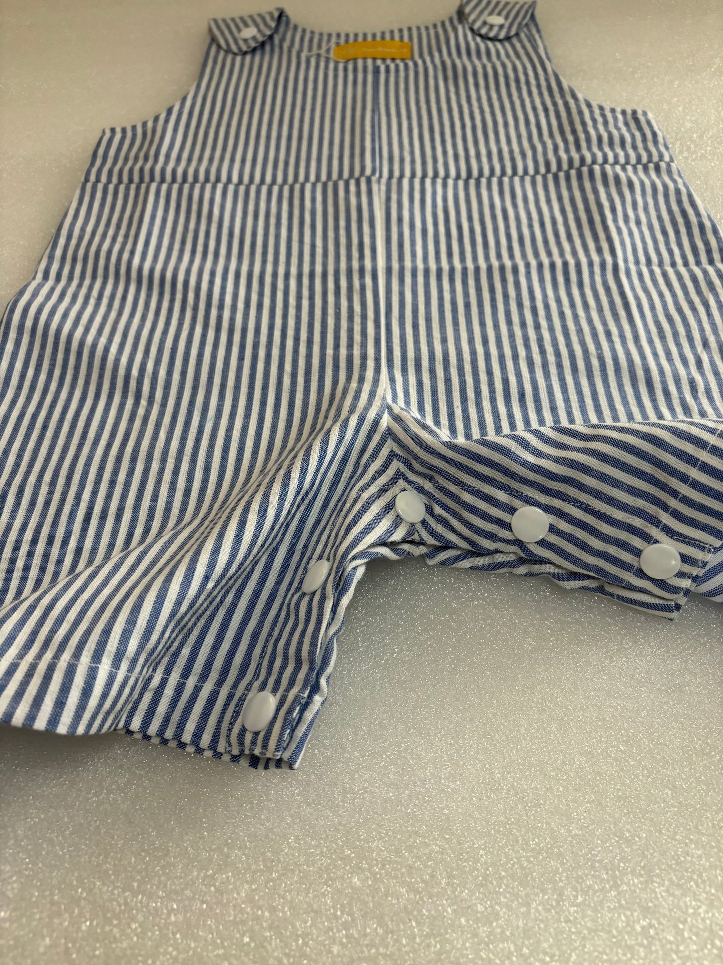 White & Blue Striped Sleeveless Jumpsuit (0-2 Years)