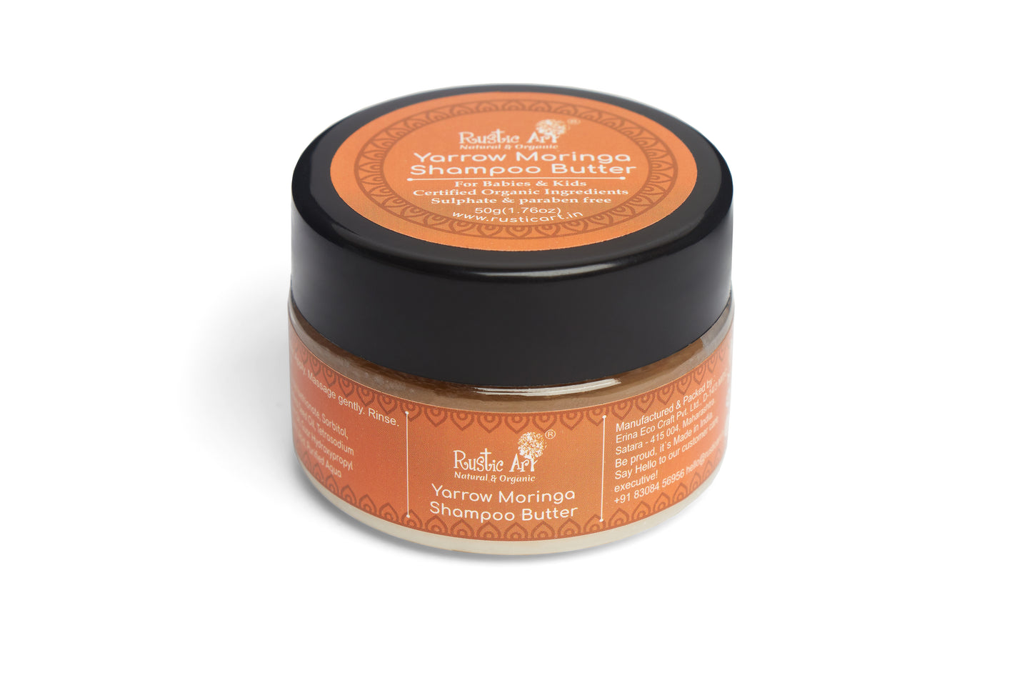 Rustic Art Yarrow Moringa Shampoo Butter for Babies & Kids 50 g (All Ages)