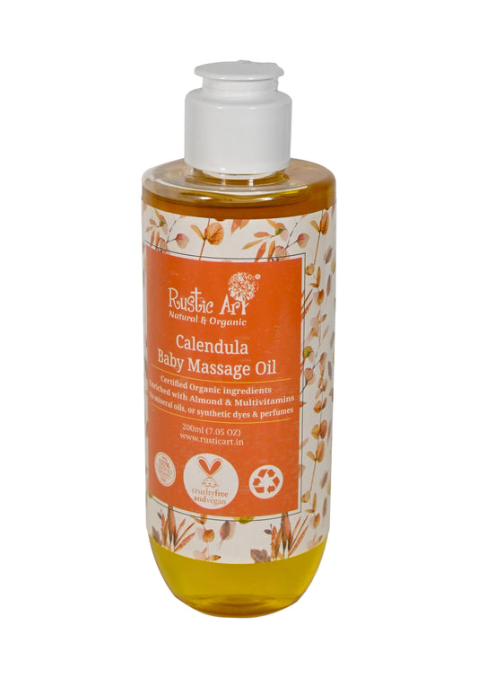 Rustic Art Organic Calendula Baby Massage Oil 200ml (All Ages)