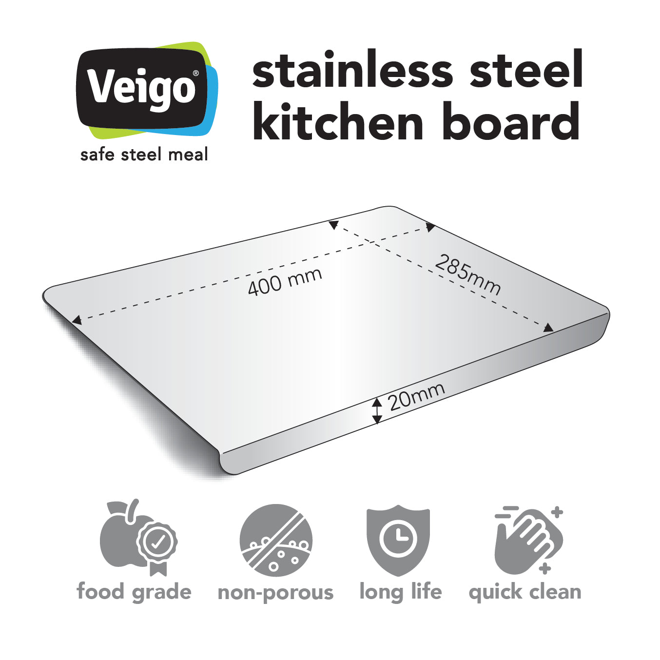 Veigo Houseware Steel Chopping Board (All Ages)
