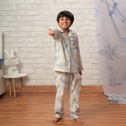 Fly Away With Me Night Suit (White) (1-11 Years)