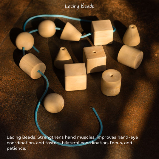 Wooden lacing beads (6 Months+)
