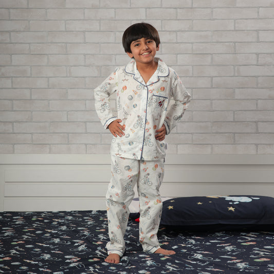To the Moon And Back Night Suit (White) (1-11 Years)