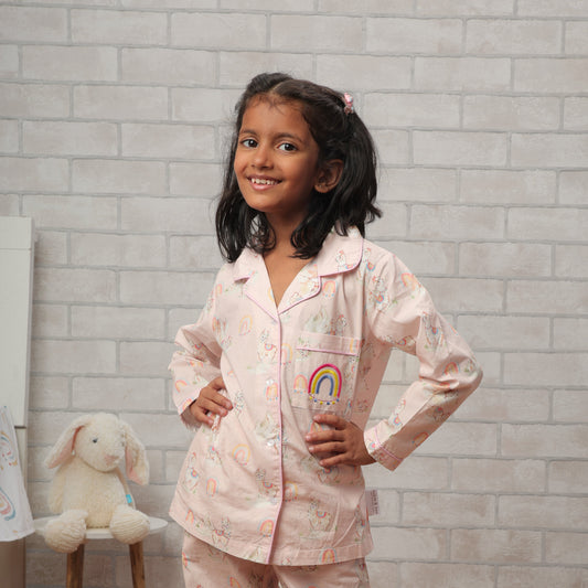 Ooh La Llama Night Suit (Peach) (1-11 Years)