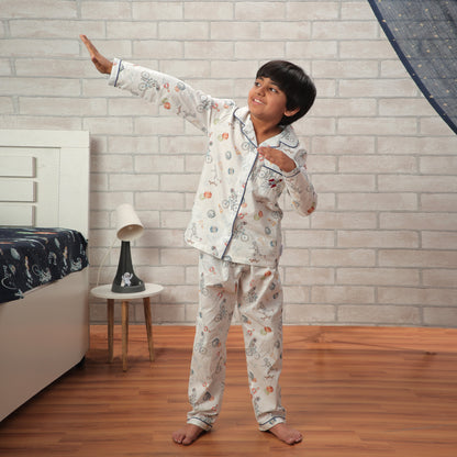 To the Moon And Back Night Suit (White) (1-11 Years)