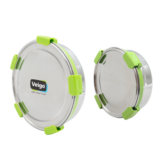 Veigo Maxosteel Round Storage Box- Set of 2 (All Ages)