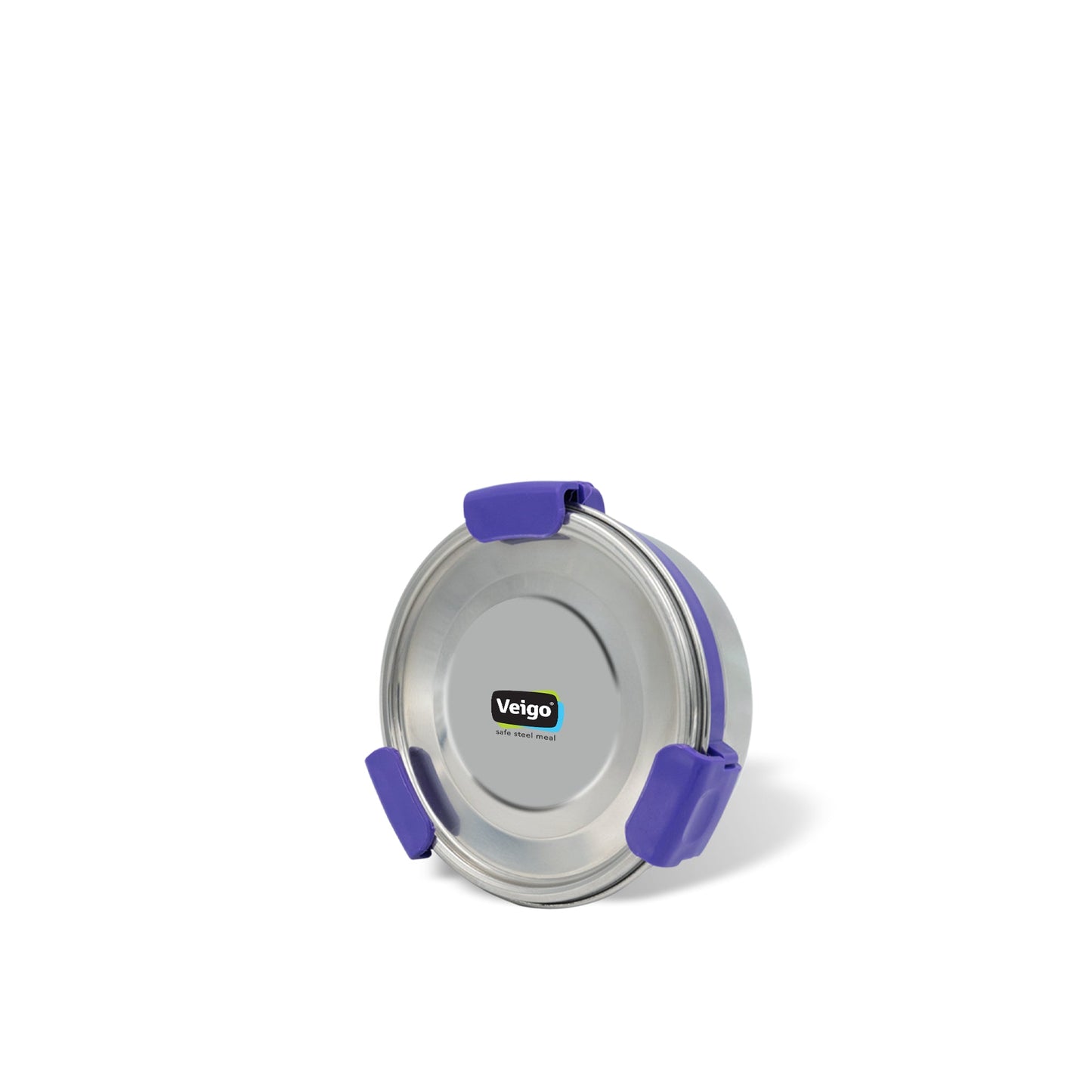 Veigo Maxosteel Stainless Steel Round Storage Box with Reversible Clip Mechanism (All Ages)