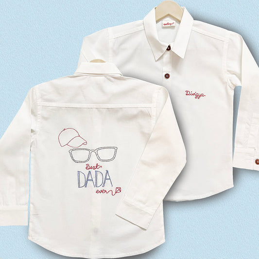 Best Dadu Ever Š—– Personalized Formal Shirt (1-14 Years)
