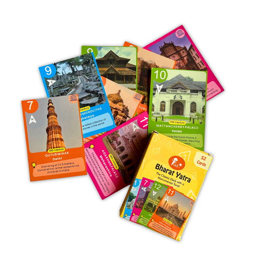 Taali Bharat Yatra - Indian Monument Card Game (52 Cards) (All Ages)