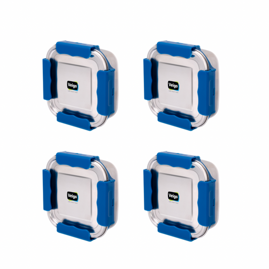 Veigo Outdoor Adventure - Set of 4 Stainless Steel Medium Lunch Boxes (All Ages)