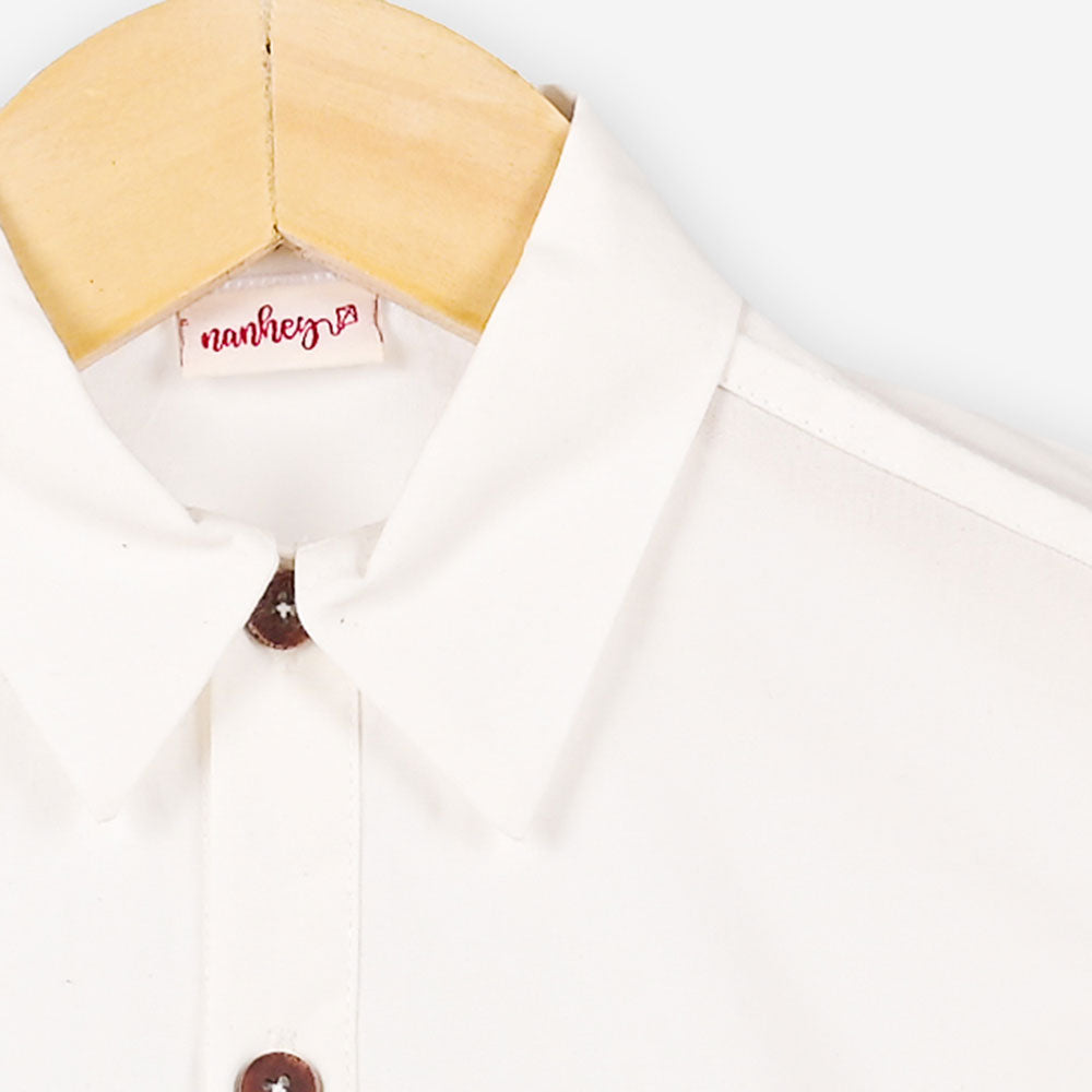 Frosty Giraffe Embroidered Formal Shirt (1-14 Years)
