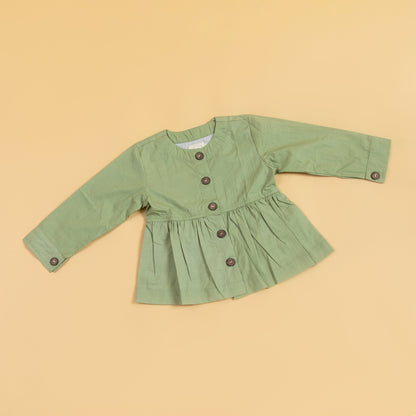 Olive Peplum Set (1-10 Years)