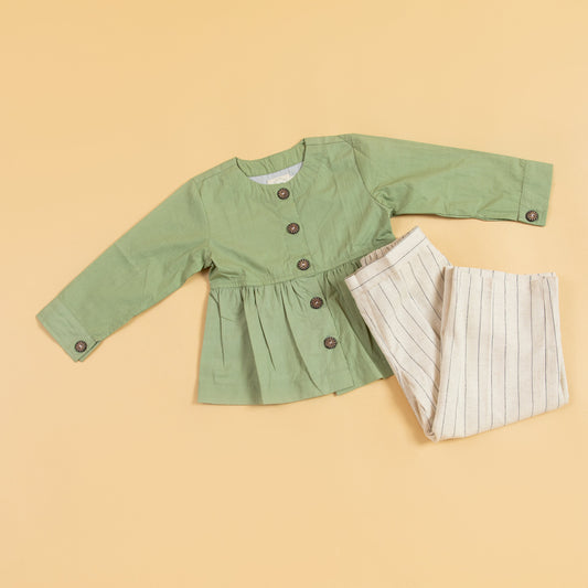 Olive Peplum Set (1-10 Years)