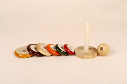 Wooden Ring Stacker | Handcrafted, Eco-Friendly Montessori Toy (0-24 Months)