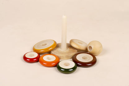Wooden Ring Stacker | Handcrafted, Eco-Friendly Montessori Toy (0-24 Months)