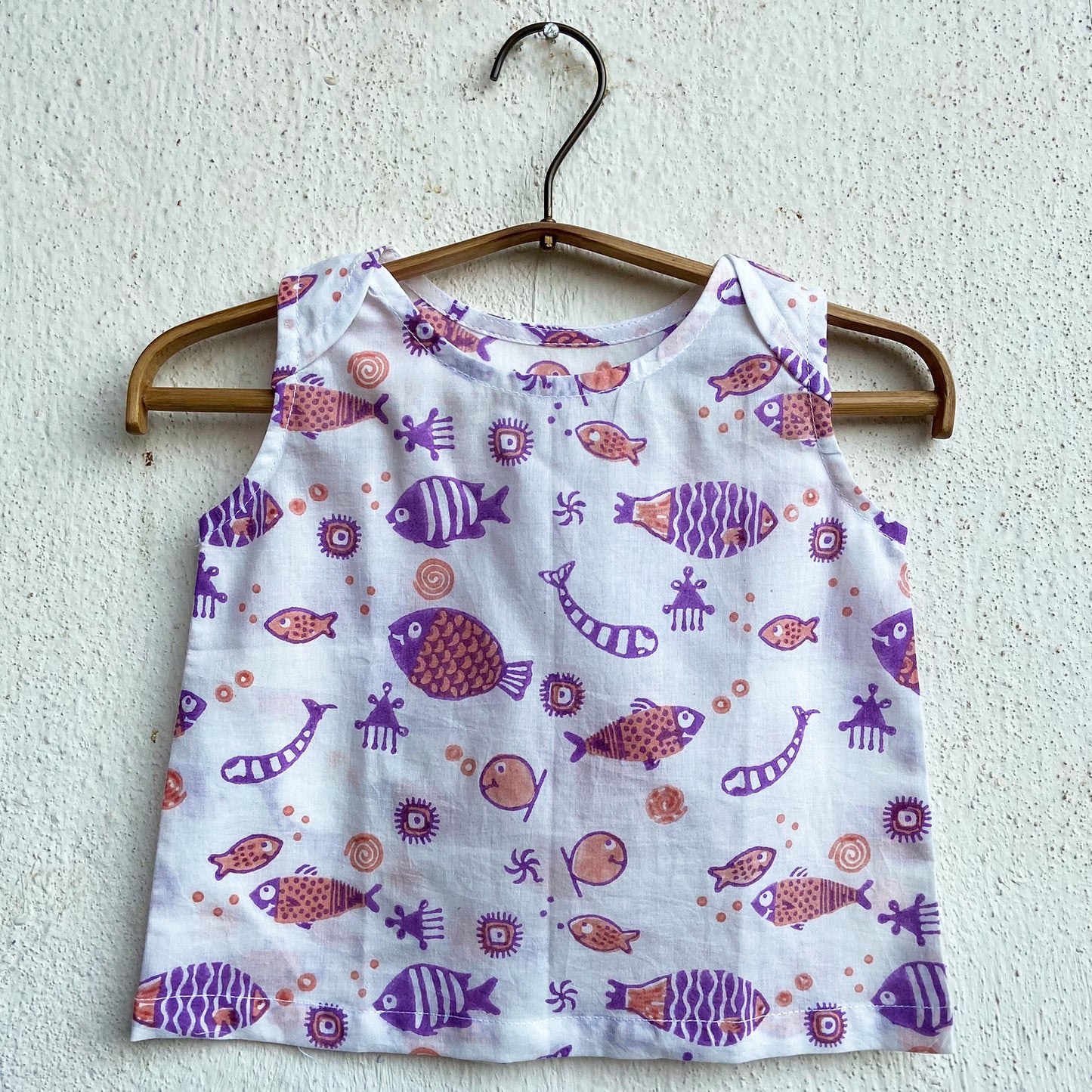 Organic Koi Peach Jhabla With Peach Pants (0-5 Years)