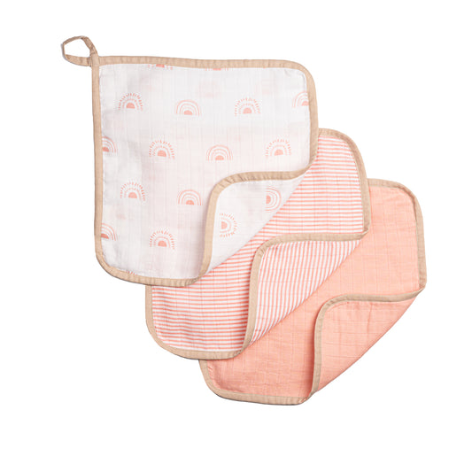 Organic Muslin Washcloths (Set of 3) - Rainbow (All Ages)
