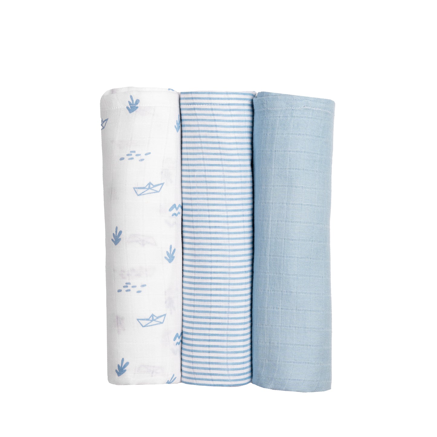 Organic Muslin Swaddles (Set of 3) – Boat (0-6 Months)