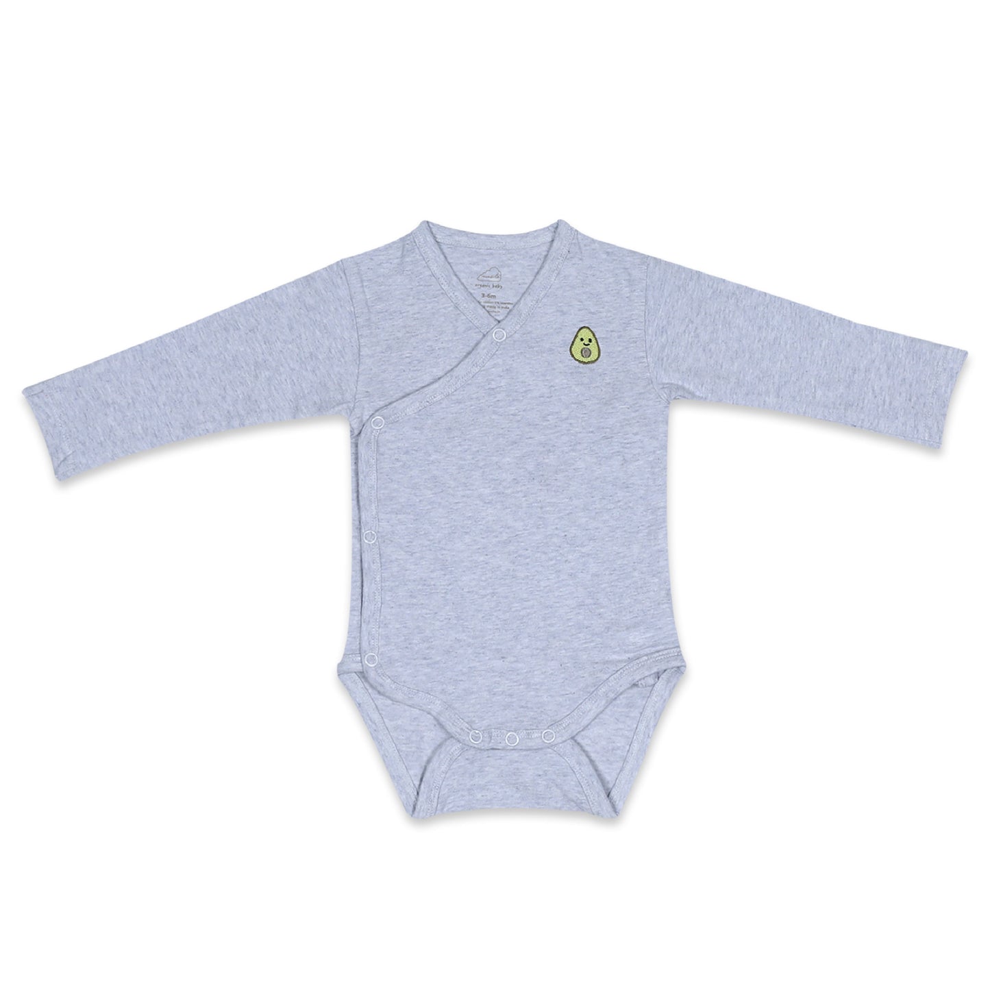 Long Sleeve Kimono Bodysuit - Grey Heather (3-6 Months)