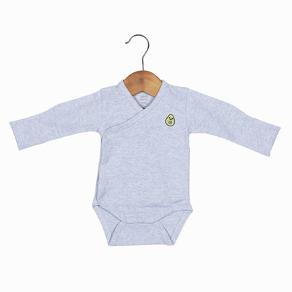 Long Sleeve Kimono Bodysuit - Grey Heather (3-6 Months)