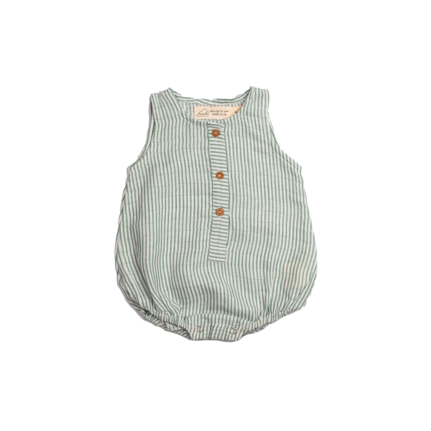 Organic Muslin Baby Romper (Pack of 3) – Palm (0-6 Months)