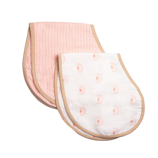 Organic Muslin Burp Cloth & Bib (Pack of 2) – Over the Rainbow (All Ages)