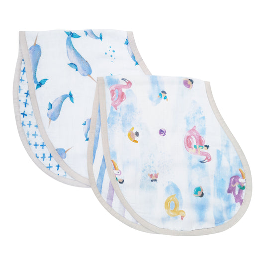 Bamboo Muslin Burp Cloth & Bib (Pack of 2) – Pool Floaties (All Ages)