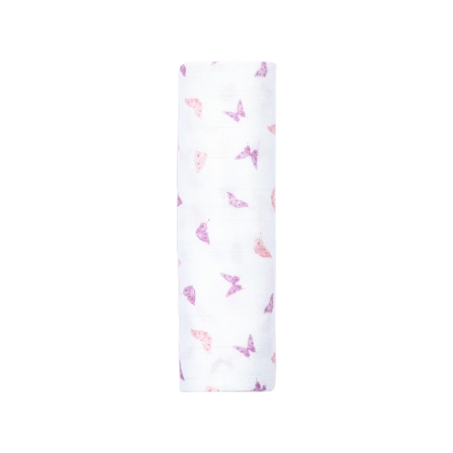Bamboo Muslin Swaddle - Butterfly Kisses (0-6 Months)