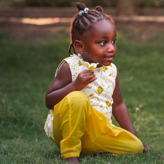 Organic Patang Jhabla With Yellow Pants (All Ages)