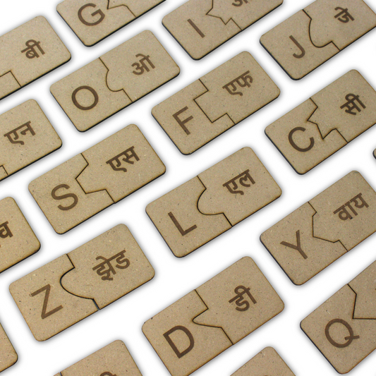 Taali Matrubhasha - Learn English and Hindi Letters - Pack of 26 Alphabets Each in English and Hindi (3+ Years)