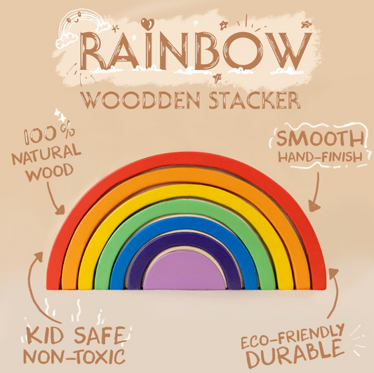 Rainbow Wooden Stacker Toy (6 Months+)