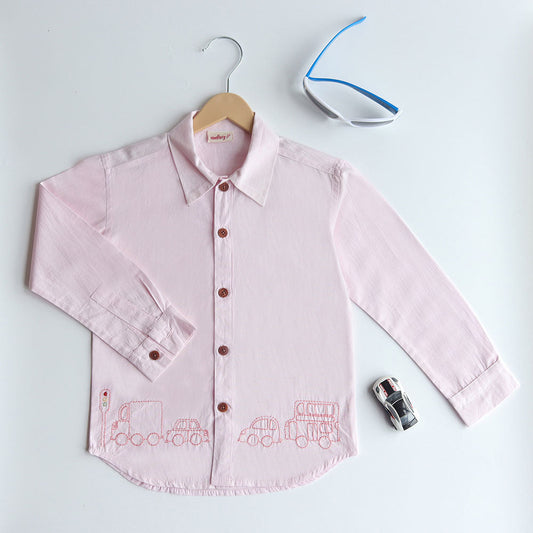 Traffic Embroidered Formal Shirt - Light Pink (1-8 Years)