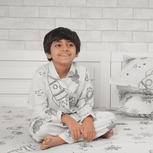 To The Moon And Beyond - Glow in The Dark Night Suit (White) (1-11 Years)
