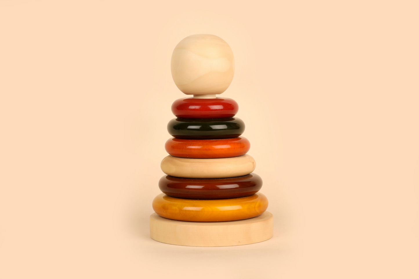 Wooden Ring Stacker | Handcrafted, Eco-Friendly Montessori Toy (0-24 Months)