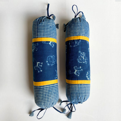 ORGANIC GIFT SET - DOHAR + MUSTARD SEED PILLOW + BOLSTER + MARACAS - ZOO (1-5 Years)