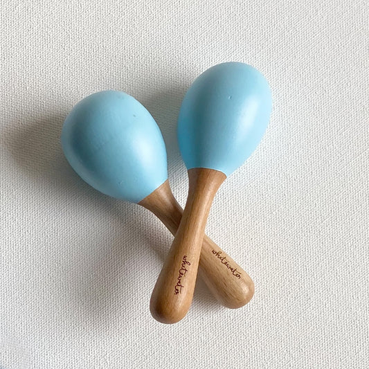 WOODEN MARACAS SET - BLUE (0-12 Months)