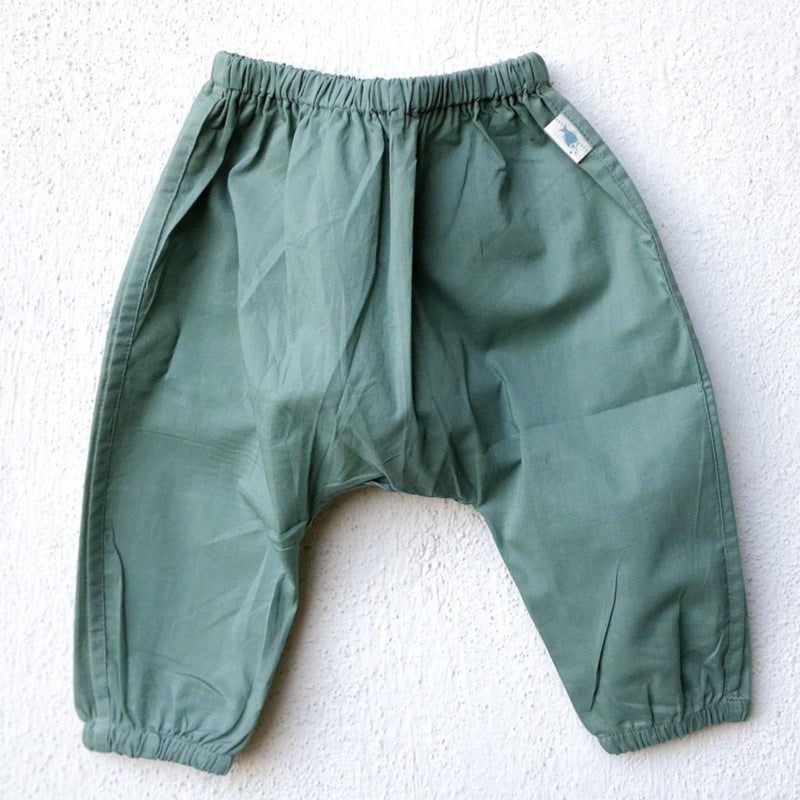 Organic Essential White Angrakha Top + Mint Pants (0-6 Months)