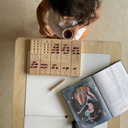 Montessori Educational Toy | Wooden Numbers Board | Reversible - Bombay Toy Company