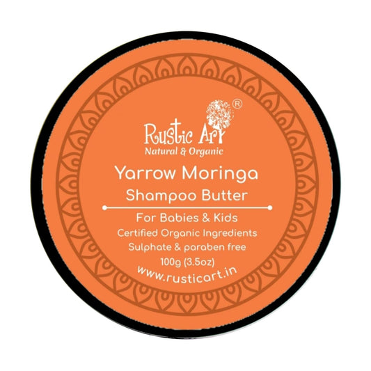 Rustic Art Yarrow Moringa Shampoo Butter for Babies & Kids 100 g (All Ages)
