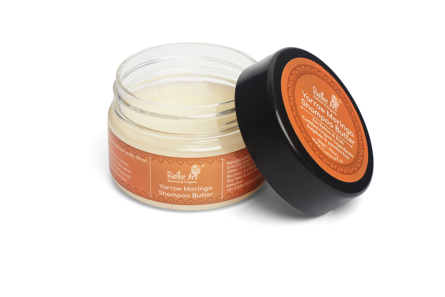 Rustic Art Yarrow Moringa Shampoo Butter for Babies & Kids 50 g (All Ages)