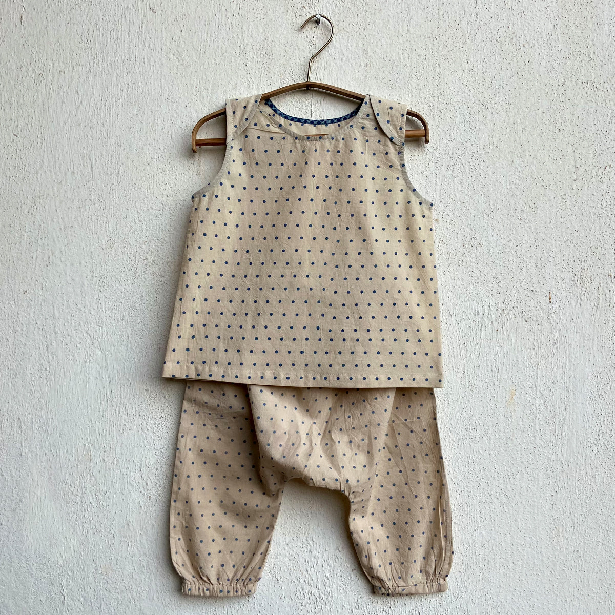 Organic Indigo Zoo Jhabla Bag - Zoo + Raidana Jhabla With Rai Dana Pants (0-7 Years)