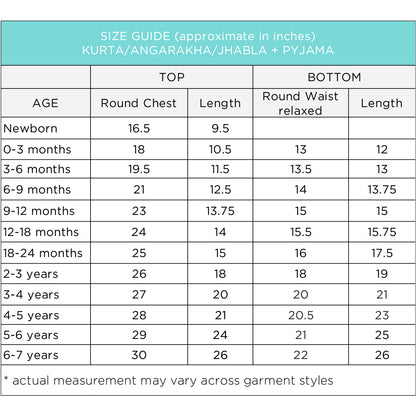 Organic Indigo Zoo Jhabla Bag - Zoo + Raidana Jhabla With Rai Dana Pants (0-7 Years)