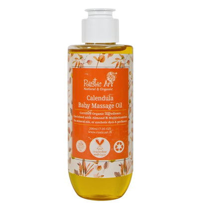 Rustic Art Organic Calendula Baby Massage Oil 200ml (All Ages)