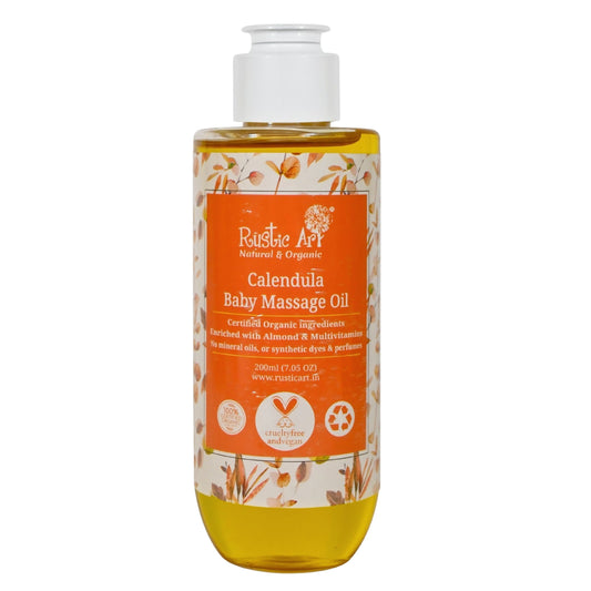Rustic Art Organic Calendula Baby Massage Oil 200ml (All Ages)