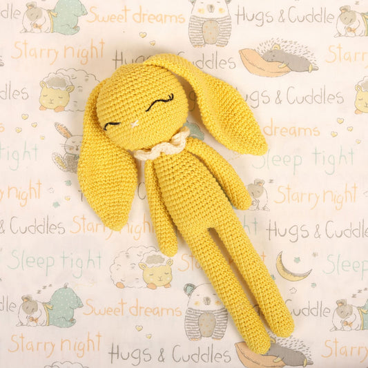 Happy Yellow Crochet Doll - Hopper the Bunny (All Ages)