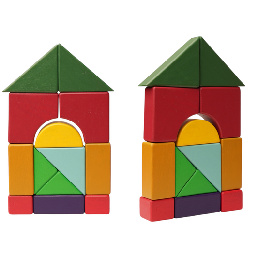 Earthy Rhythm - Set of Wooden Building Blocks set | Geometric Blocks (6 Months+)