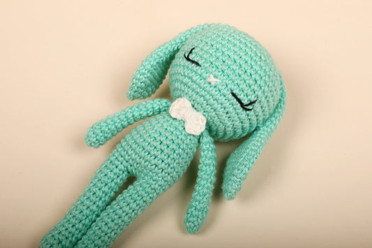 Mint Green Crochet Baby Doll - Bunny (All Ages)