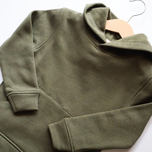 Olive Green Organic Cotton Fleece Hoodie and Jogger Set (6 Months – 5 Years)