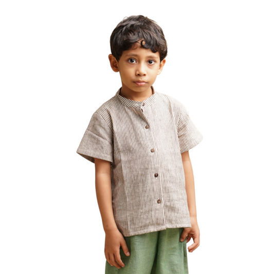 Stripes' - Boys' Khadi Shirt (1-7 Years)