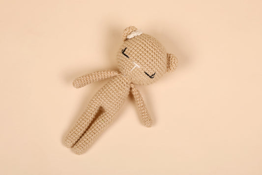 Beige Crochet Baby Doll - Bear (All Ages)